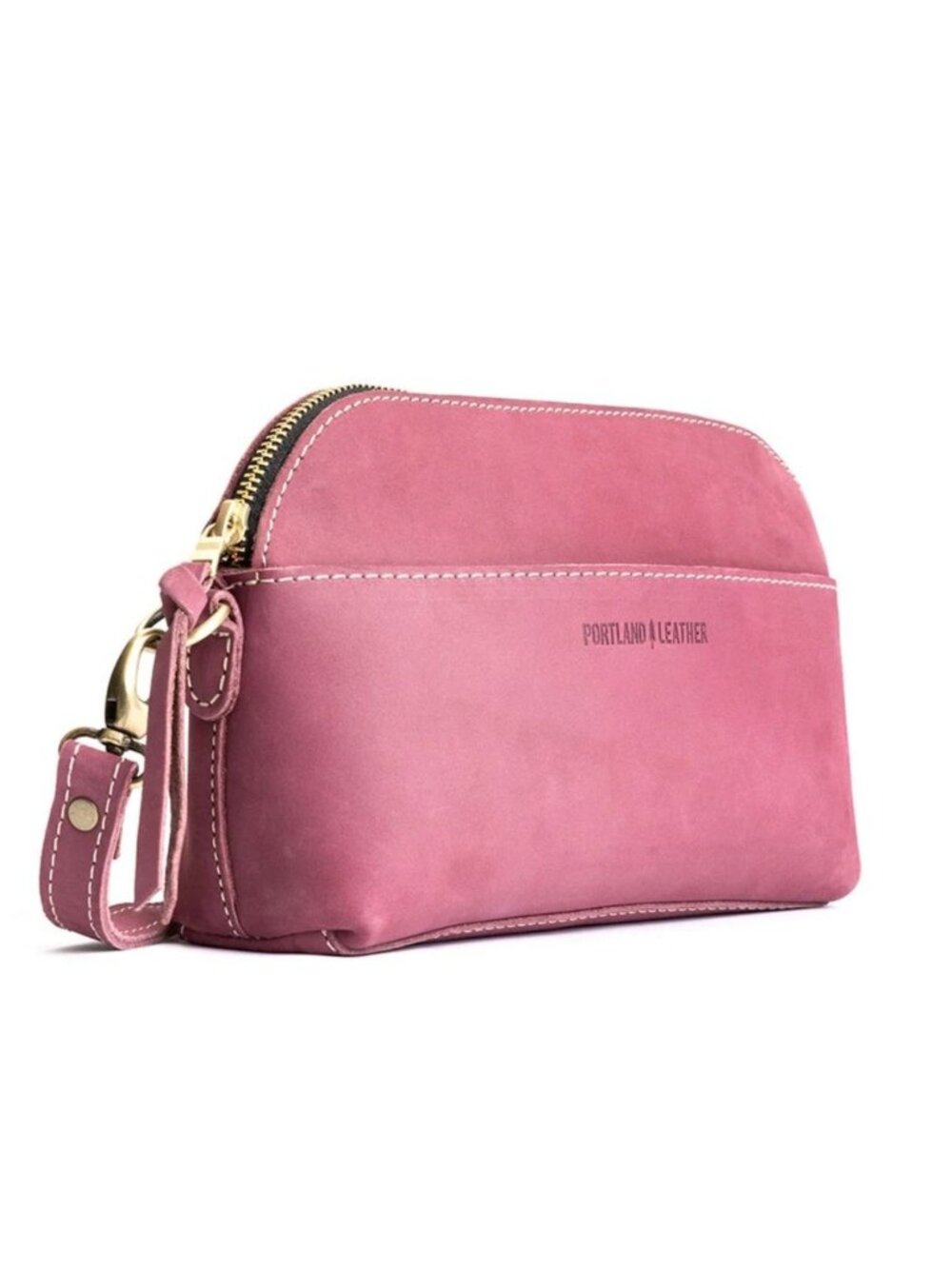 Portland Leather Goods PLG Eclipse Crossbody Purse Classic Foxglove Pink